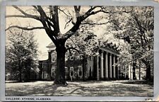 Vtg Athens Alabama AL College Founders Hall Gray Borders 1940s Postcard picture