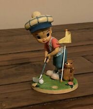 2002 DEMDACO Expressions of Love Collectible Figurine GOOD LUCK FLAG Golfer -New picture