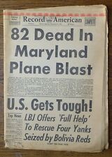 82 DEAD IN MARYLAND PLANE BLAST December 9 1963 Boston Record American Newspaper picture