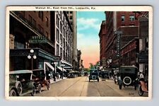 Louisville KY-Kentucky, Walnut St East from 5th, Antique Vintage c1932 Postcard picture