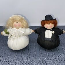 Vintage 1980’s Handmade Bride & Groom Pin Cushions Unique picture