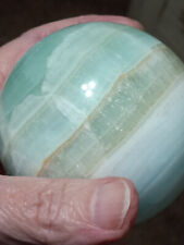 Ahoy: Aragonite (Blue-Green) sphere w/stand  585g 1.29 lb  73 mm #4004 picture