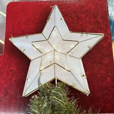 Gerson Lighted Pearl Sheen Star Tree Topper 11” Indoor Goldtone Edge New picture