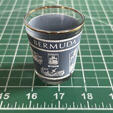 Vintage Souvenir Shot Glass Bermuda Bluish-Gray Painted w/Gold Rim picture