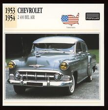 1953 1954 Chevrolet 2 400 Bel Air  Classic Cars Card picture