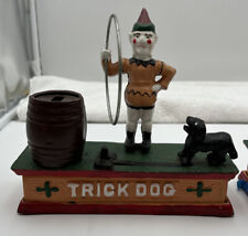 VTG lot of (3) Trick Dog Circus Clown Cast Iron Mechanical Bank Coin Banks picture