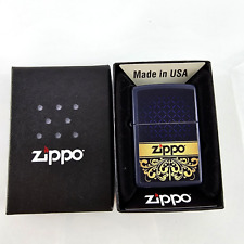 Zippo 239 Royal Design Lighter Satin Blue #22 USA NEW Hard To Find picture