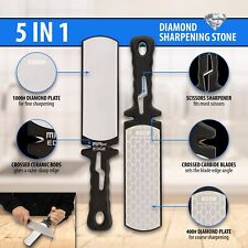 Max Edge 5 In 1 400 1000 Grit Diamond Sharpener System - Knives Scissors Ceramic picture