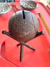 Antique 1914 Baseball  Cast Iron Penny Coin Bank  VERY RARE picture