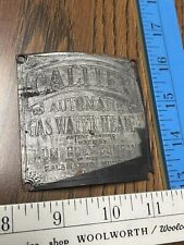 Kalamazoo MI Calitex Ruud Water Heater Old Vintage Antique Tin Plate Tag Label picture