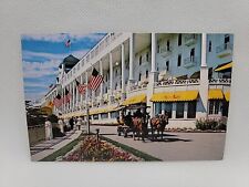 Vintage Postcard The Grand Hotel Mackinac Island Michigan Horse Carriage picture