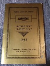 Chevrolet 1912 Little Six Light Six Price List of Parts Vintage picture