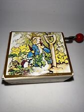 Vintage Beatrix Potter Mini Hand Crank Music Box Cardboard WORKS GREAT RARE picture