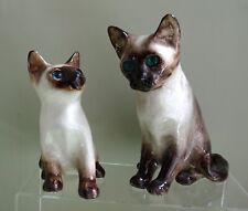 WINSTANLEY SIAMESE CATS SIZE 2 AND 1  VINTAGE WITH THE FAMOUS GLASS EYES picture