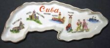 Vintage Ceramic Cuba Island Shaped Ashtray Hotel Nacional Morro USS Maine etc. picture