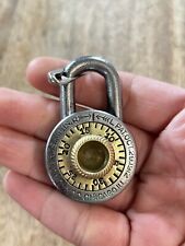 Vintage Antique Old Pat. 1912 Junkunc Bros Chicago Padlock With Combo picture