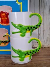 New Vintage Children’s Alligator Cup Set Of 2 Friendly Animal Plastic Cup Set 3