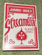 Vintage - Sealed - Red Streamline Jumbo Index Playing Cards No. 7 Never Opened picture