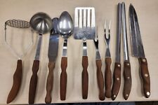 Cutco 10 pc Lot Vintage Brown Swirl Marble  Handle Knives and utensils picture