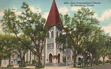 Postcard FL St Petersburg Florida First Congregational Church 1953 PC b8627 picture