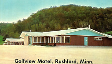 1950s RUSHFORD MINNESOTA GOLFVIEW MOTEL & RESTAURANT HWY 16 POSTCARD P1080 picture