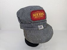 Vtg NEW HOPE & IVYLAND Lee Sanforized Hickory Striped Denim Conductor Cap Hat  picture