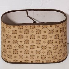 Vintage MCM Lampshade Small Fabric Oval Table Lamp Brown Clip Style picture