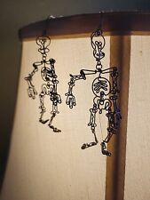 Vtg Articulated Skeleton French Wire Earrings Silver Artisan Made picture