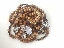 20 Decade Rosary Sacred Mysteries OLIVE WOOD beads Holy Spirit Saints Medals picture