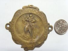 Scarce antique extra large 54 mm catholic Saint Christopher pocket icon 52095 picture