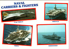 F14a Tomcat Naval Carriers & Fighters Postcard America Nimitz Eisenhower Planes picture