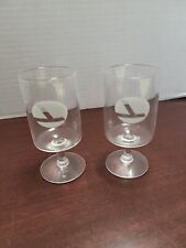 Vintage Eastern Airlines Small 3 oz. Stemware Liquor Glasses, w/ Logo 1 Pair picture