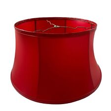 Vintage MCM Faux Leather Lampshade Red Bell Shade Retro Rare For Atomic 50s Lamp picture