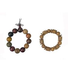 2 Mixed Brown Wood Beads Hand Rosary Praying Bracelet ws3827 picture