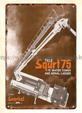 1970s fire truck equipment Aerial Ladder device Water Tower metal tin sign picture