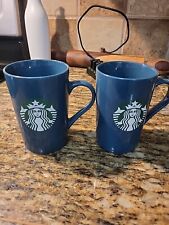 Pair of Starbucks 2020 Green Mermaid Logo Tall Ceramic Coffee Mug Cups (11 oz) picture