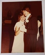 Vintage 1970s Found Photograph Original Photo Wedding Feathered Hair Mustache picture