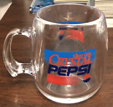 VINTAGE EARLY 1990s CRYSTAL PEPSI ACRYLIC PLASTIC MUG 1-OWNER & MADE IN THE USA picture