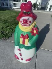 Vtg 1977 Empire Sad Hobo Clown Snowman 40” Blow Mold Christmas Derby Hat Read picture