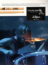 vtg 00's TAYLOR HAWKINS ZILDJIAN MAGAZINE PRINT AD Foo Fighters Drumsticks PINUP picture