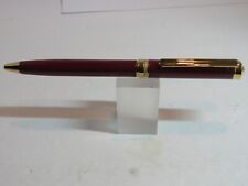 Terzetti CROWN Glossy Red Slim Heavy Brass Metal Ballpoint Pen+Velvet Pouch picture