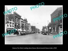 OLD 6 X 4 HISTORIC PHOTO OF GENEVA NEW YORK VIEW OF SENECA STEET & STORES c1930 picture