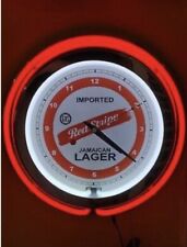 Red Stripe Jamaica Rasta Beer Bar Man Cave RED Neon Wall Clock Advertising Sign picture