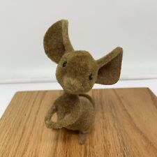 Adorable Vintage Big Eared Plastic Flocked Brown Fuzzy Mouse Figure 6” Hong Kong picture