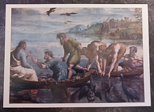 postcard RAPHAEL Miraculous Draught of Fishes painting art unposted picture