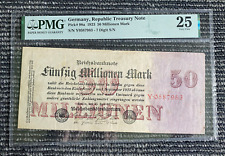Germany Republic Treasury 50 Millionen Mark 1923 P98a PMG-25 Very Fine picture