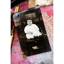 Chubby Toddler Baby Cute Expression I'm Over It Antique Real Photo Postcard RPPC picture
