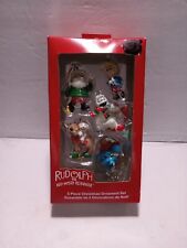 Kurt Adler Rudolph the red nose Reindeer (10 Pc) mini ornaments Brand New  picture