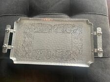 Vintage World Hand Forged Aluminum Serving Tray With Ivy Leaf Designs picture
