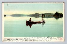 Adirondacks NY-New York, Canoeing, Antique, Vintage c1906 Postcard picture